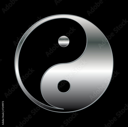 Ying Yang Symbol Silver