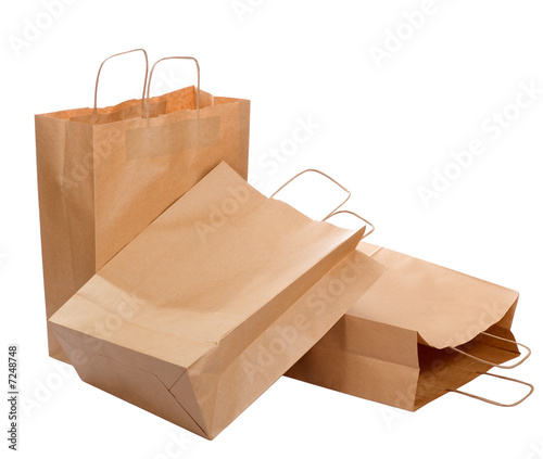 three ecological paper bags