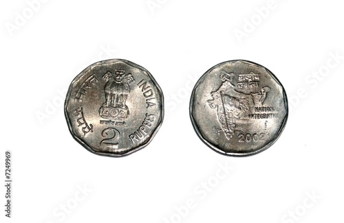Two Rupees Coin from both sides
