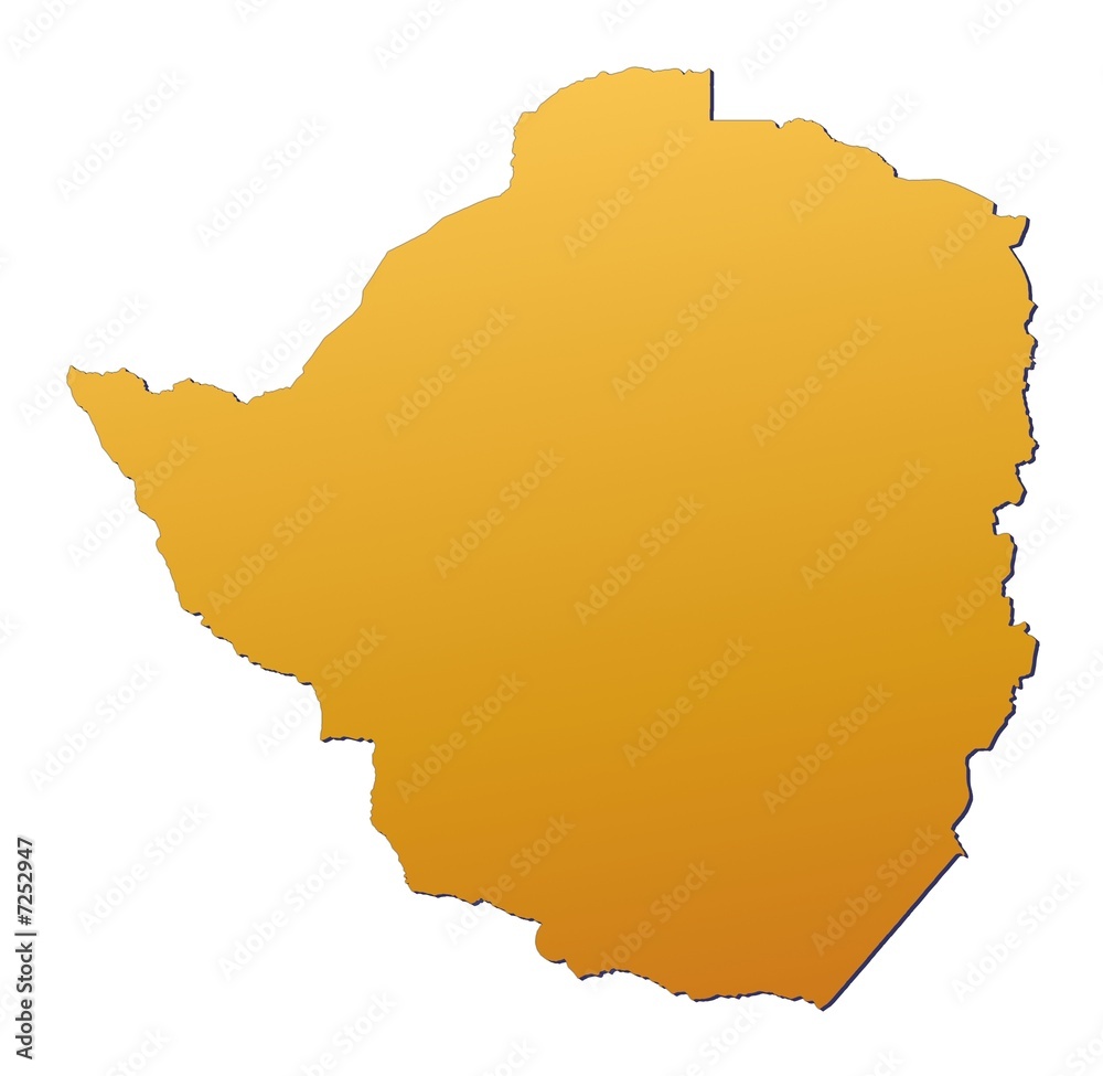 Zimbabwe map filled with orange gradient