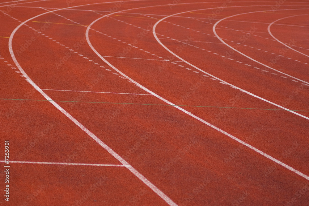 a tracks on red field