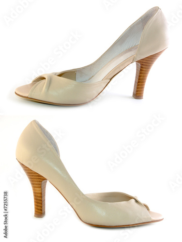 Beige shoes isolated on white