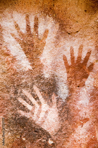 Ancient cave painting in Patagonia, Argentina.
