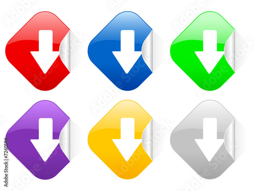 Free Download arrow down square stickers - GFXLoad