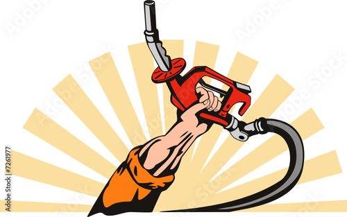 Hand with gasoline pump