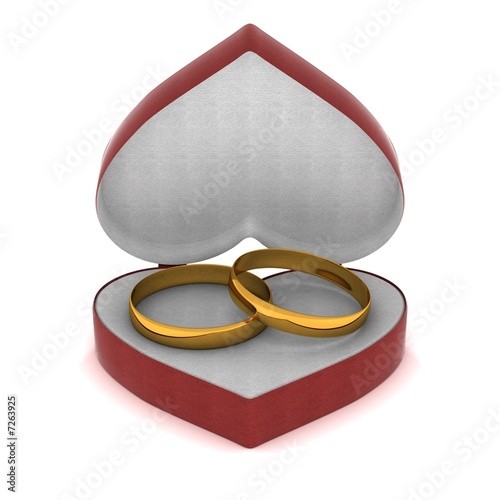 Gift box with gold rings in...