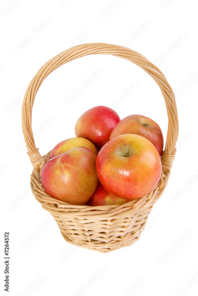 Basket of Apples Isolated on White