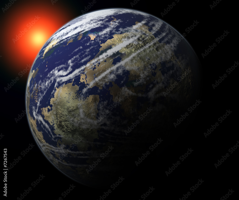 planet with red sun