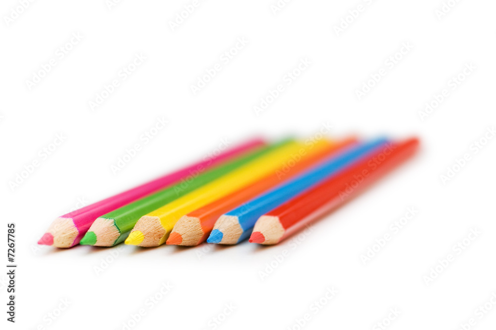 Various colour pencils isolated on the white Various colour pencils isolated on the white