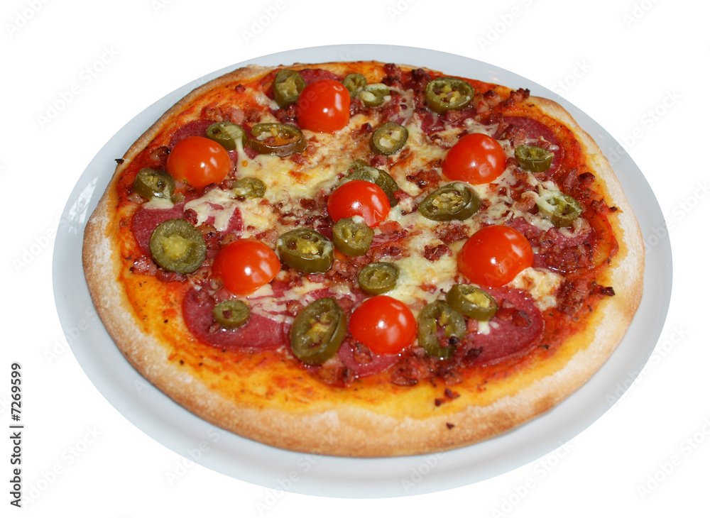 salami pizza mit jalapenos