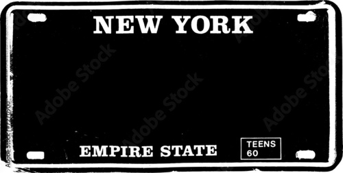 Old Style New York Metal Number Plate vector illustration