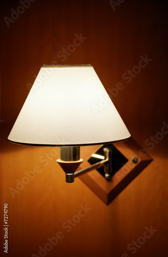 Lamp on a wall in a room of hotel