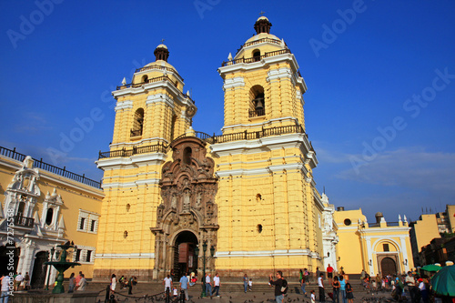 Cathedral in Lima, Peru at Dusk photo