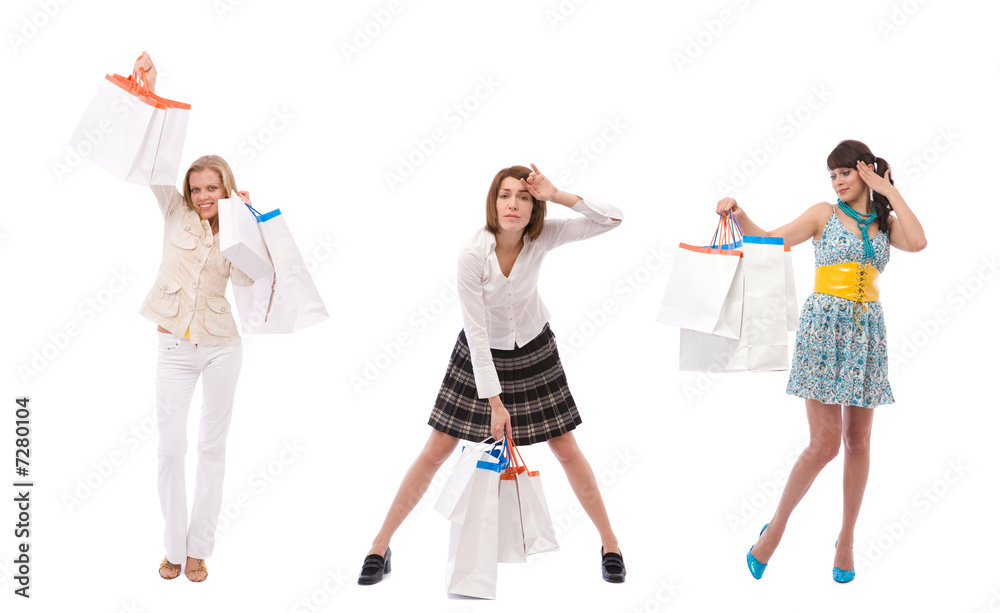 Naklejka premium happy at shopping