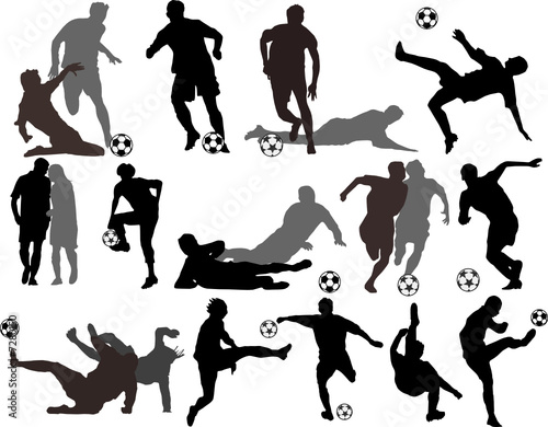 Vector Soccer Players Silhouettes