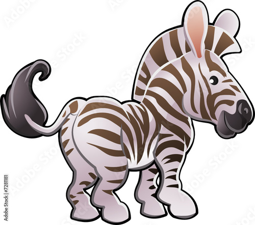 Cute Zebra Vector Illustration