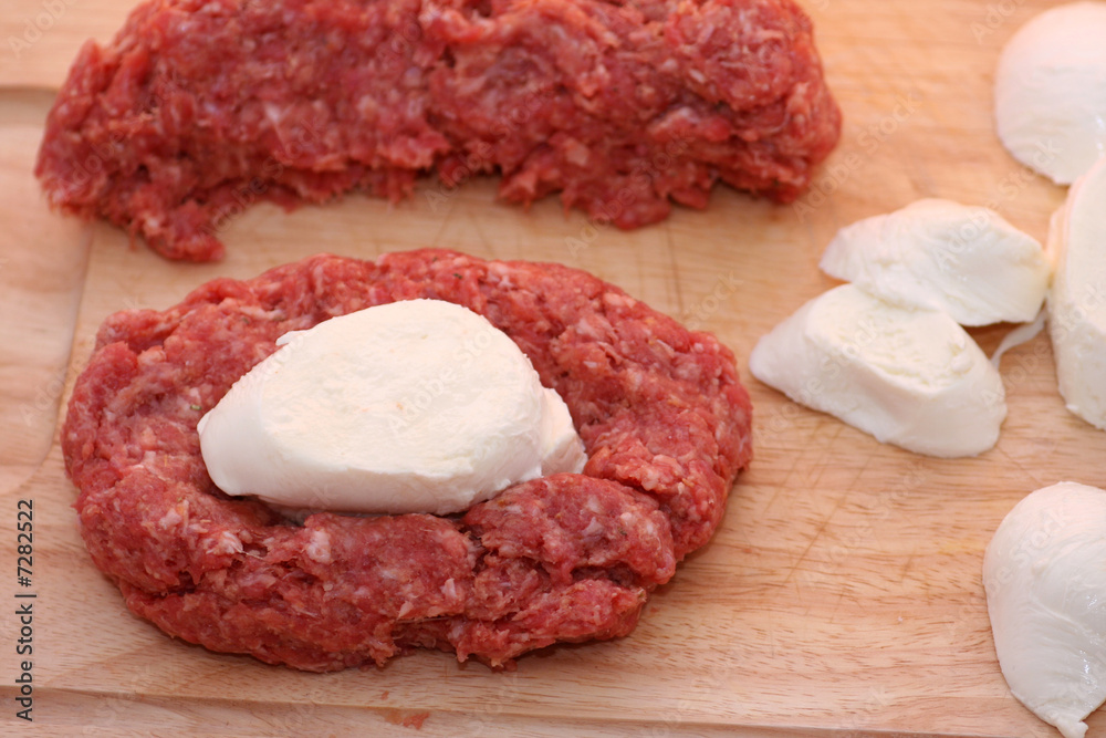 Hackfleisch und Käse Hackfleisch und Käse