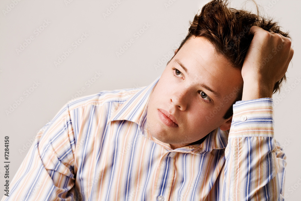 Young man thinking about future Young man thinking about future