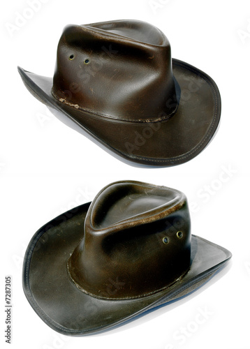 Adventurers rough old leather cowboy hat