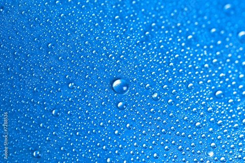 Blue water drops background texture