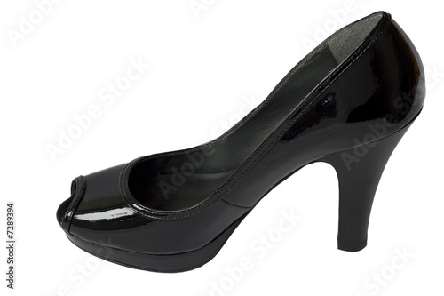 black high heel shoe