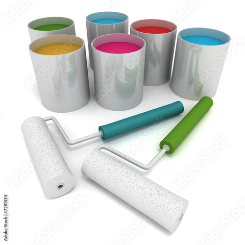 Farbtöpfe und Farbrollen 2