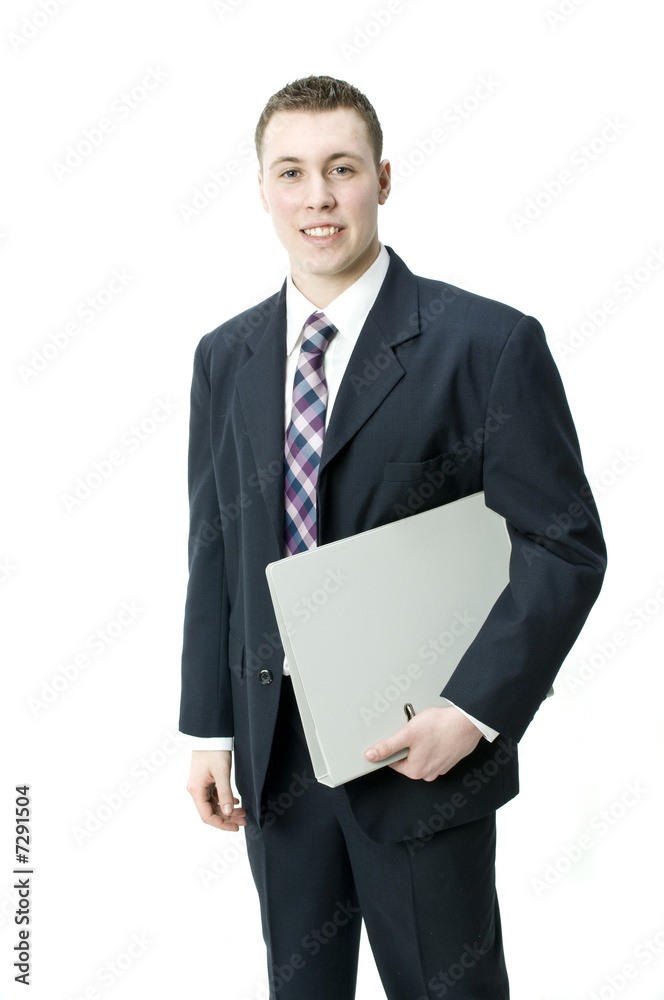 Young Business Exective with file