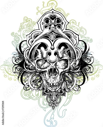 Warrior skull illustration