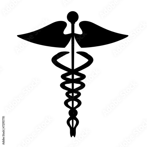 Medical caduceus sign silhouette