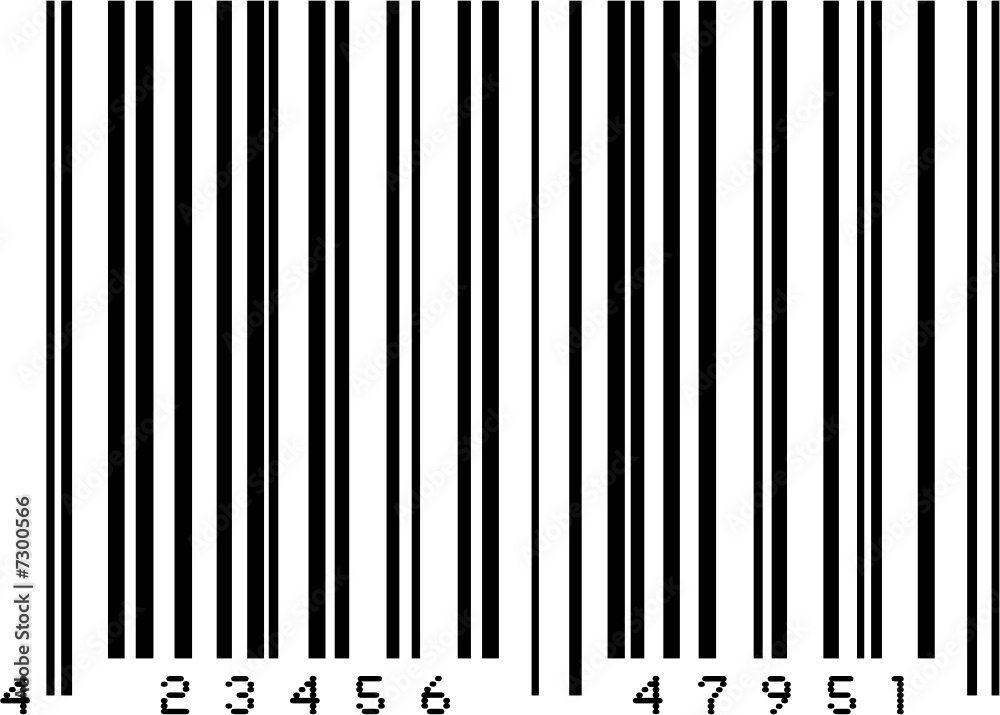 Illustrated dummy bar code in black and white Illustrated dummy bar code in black and white