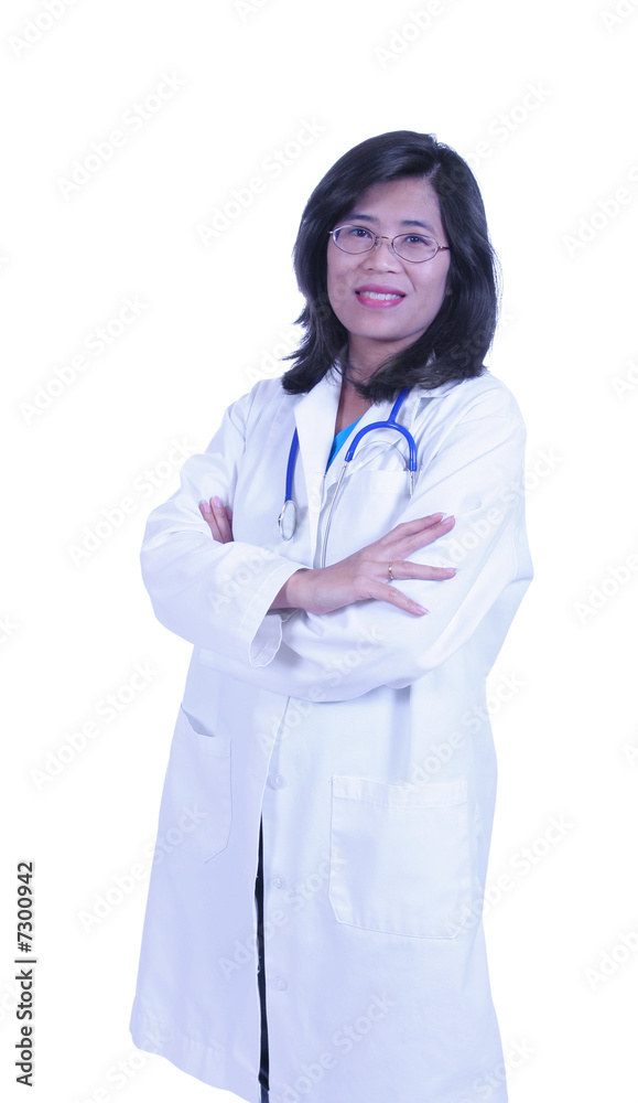 Female asian doctor with stethoscope Female asian doctor with stethoscope