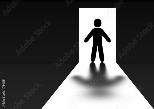 silhouette men in doors