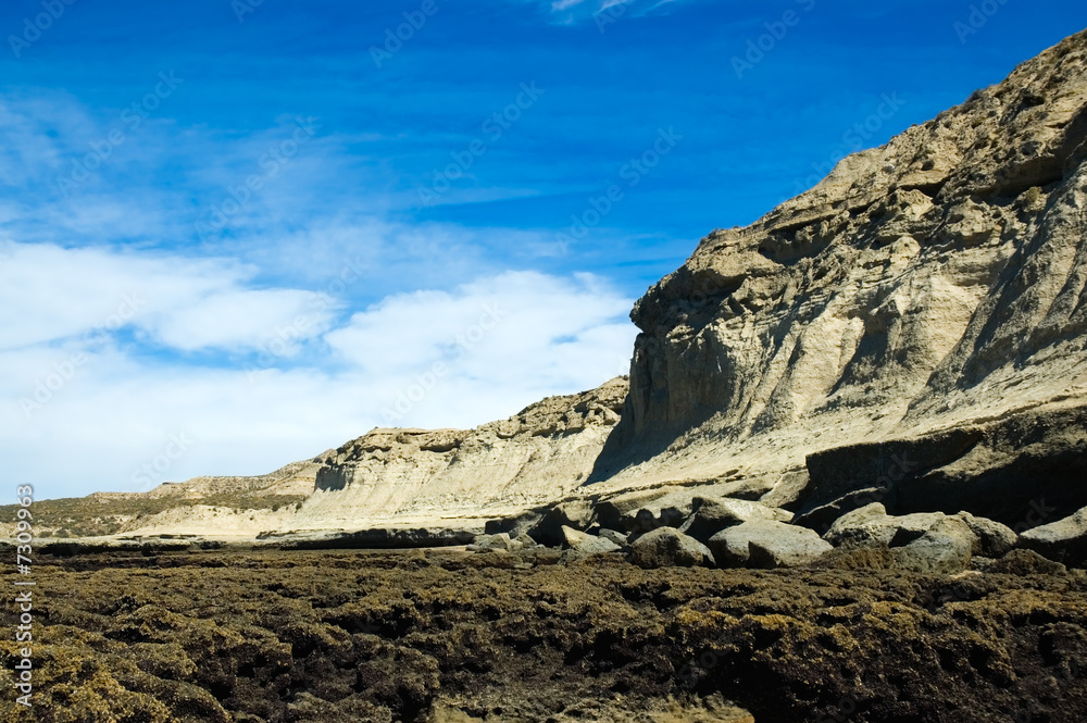 Cliff in Puerto Piramide, Valdes peninsula, Patagonia, Argentina