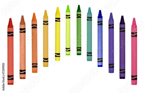 Crayons in a row photo