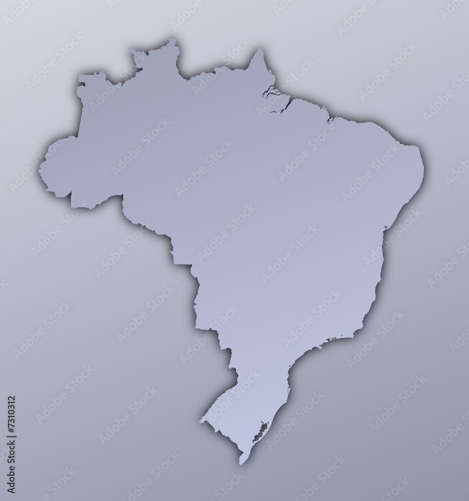 Brazil map filled with metallic gradient