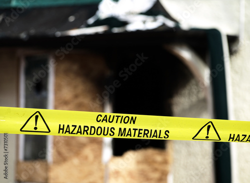 Caution Hazardous Materials Yellow Police Tape