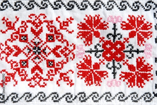 Old-time cross-stitch embroidery