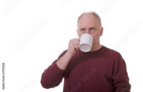 Older Guy Drinking Coffee