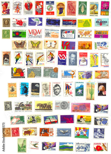 collection of 80 american vintage stamps