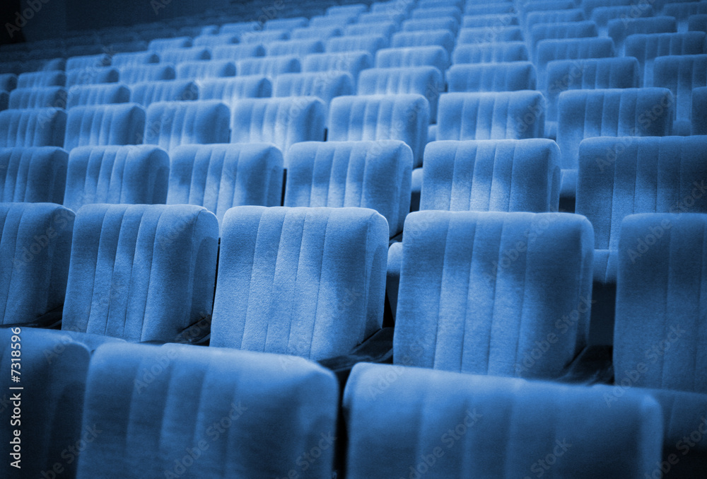 Obraz premium Empty Chairs. Blue Tone