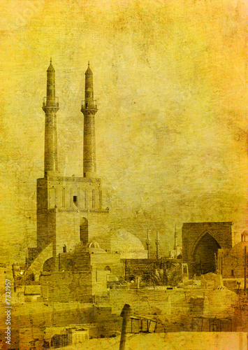 Canvas Print vintage image of Yazd, Iran