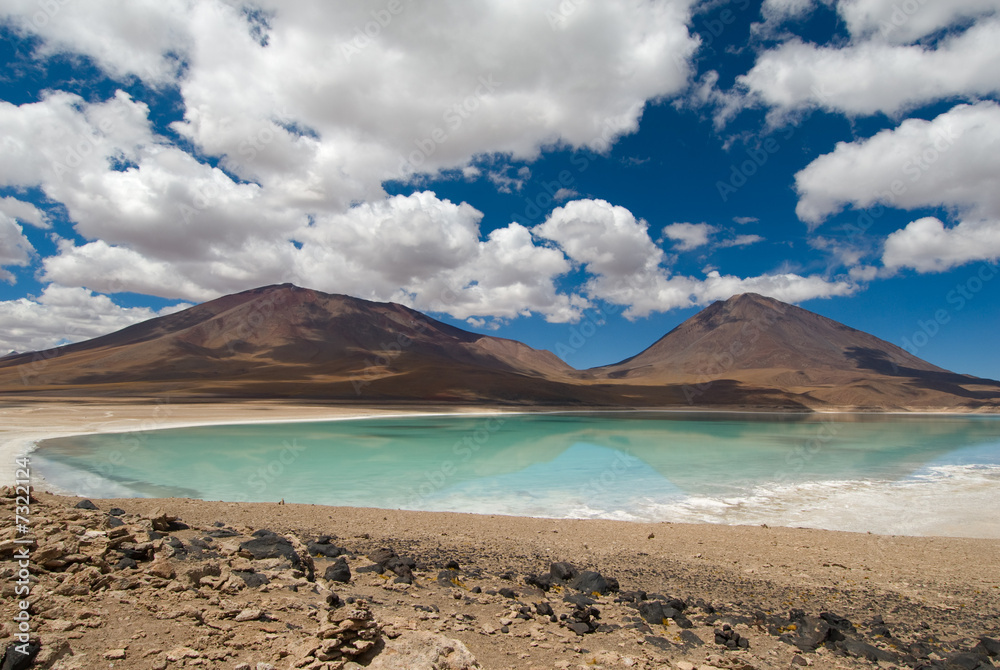 mountain, reflecting in the lake, laguna verde, bolivia mountain, reflecting in the lake, laguna verde, bolivia