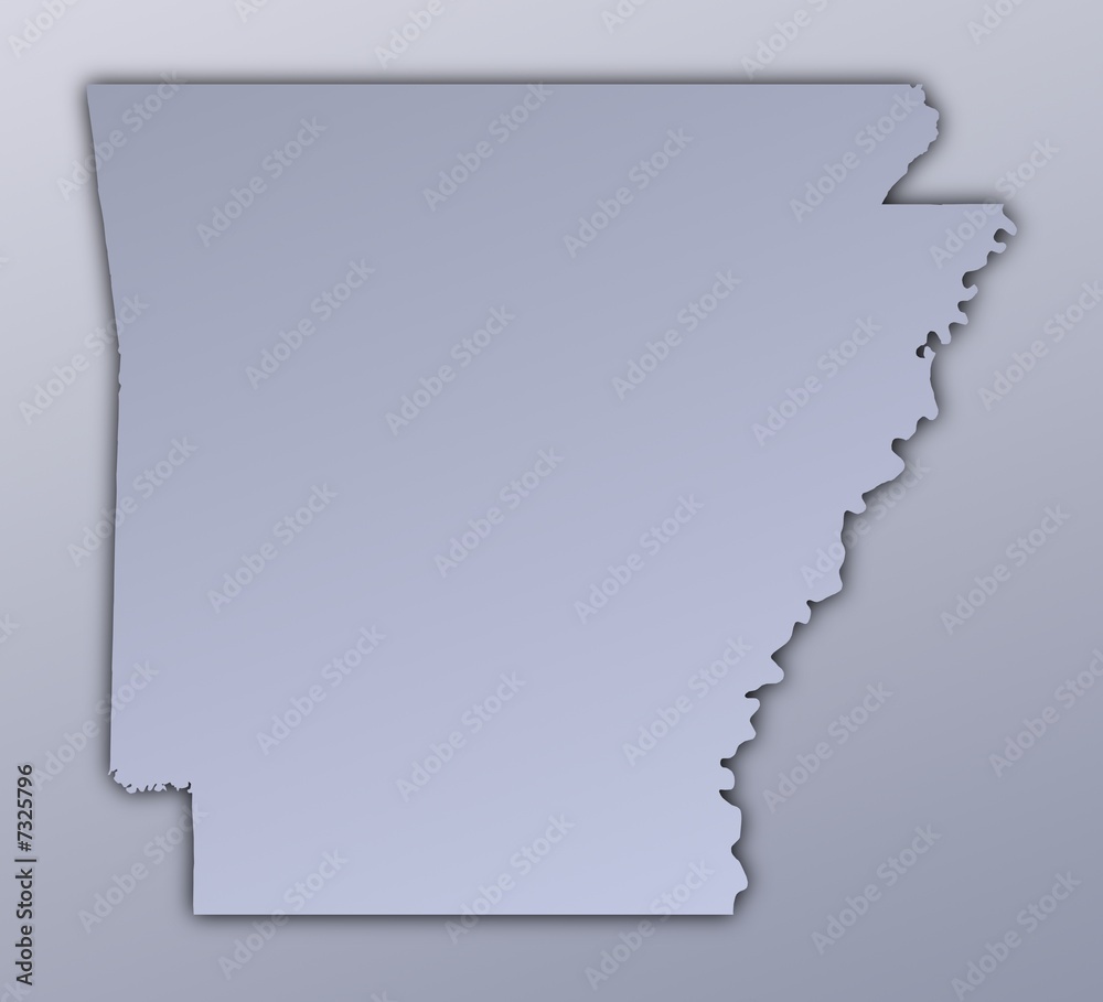 Arkansas (USA) map filled with metallic gradient