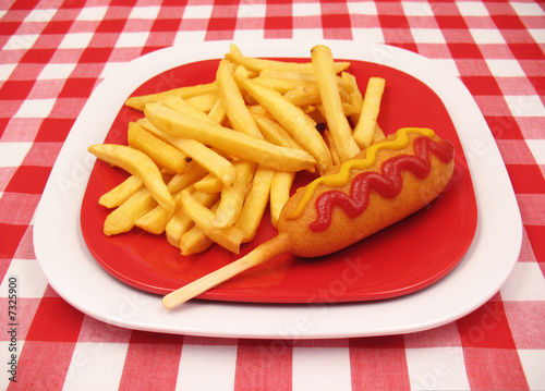 Corn Dog and French Fries