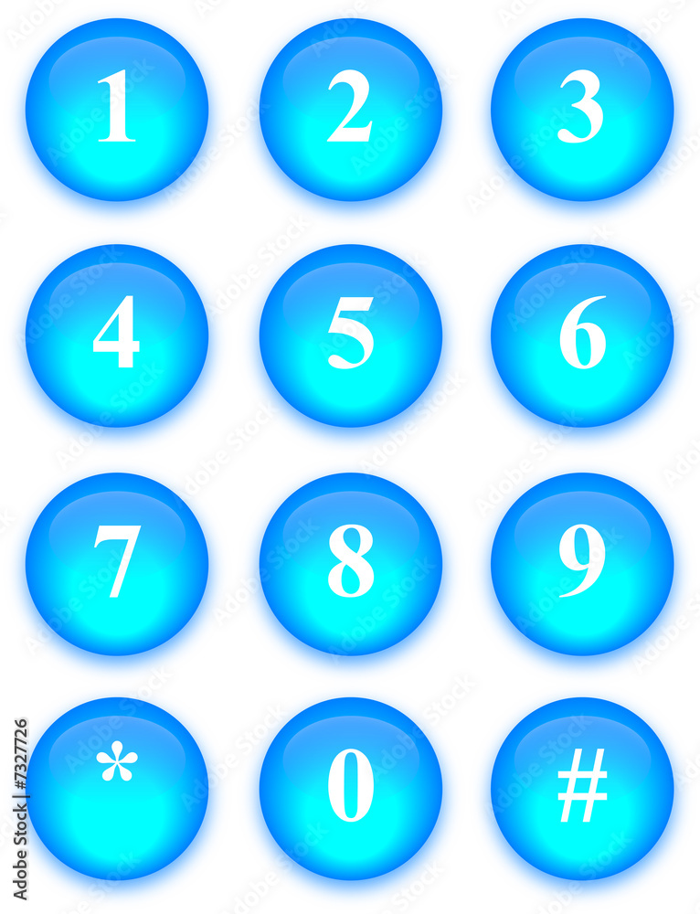 Digits on Glassy Buttons Digits on Glassy Buttons