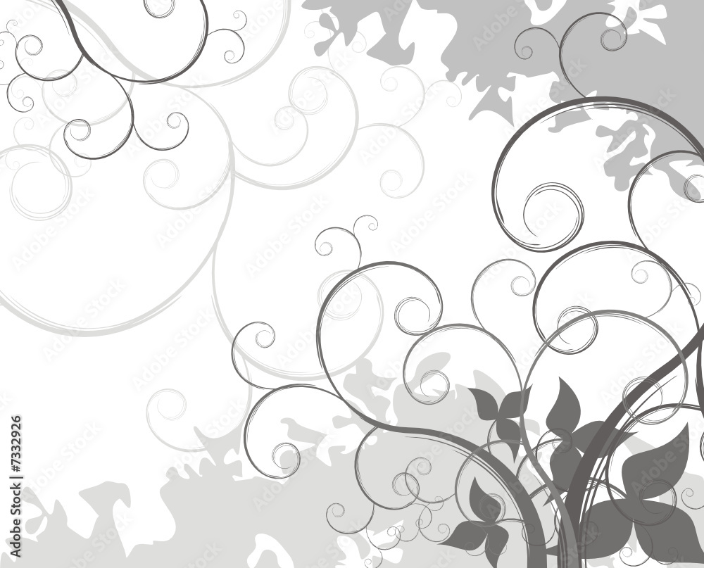 black and white nature vector composition