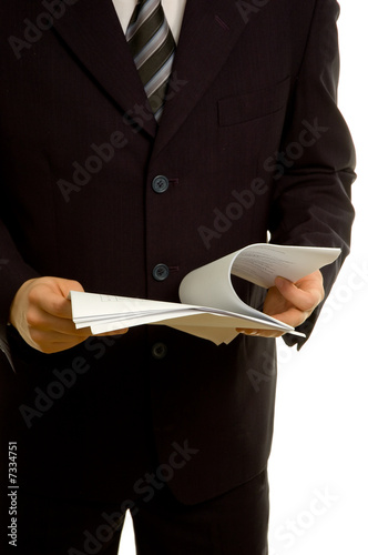 Businessman reviewing documents