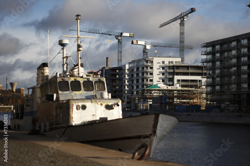 Canvas Print Boat in harbour, Stockholm