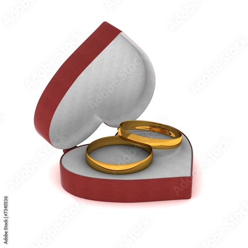 Gift box with gold rings in...