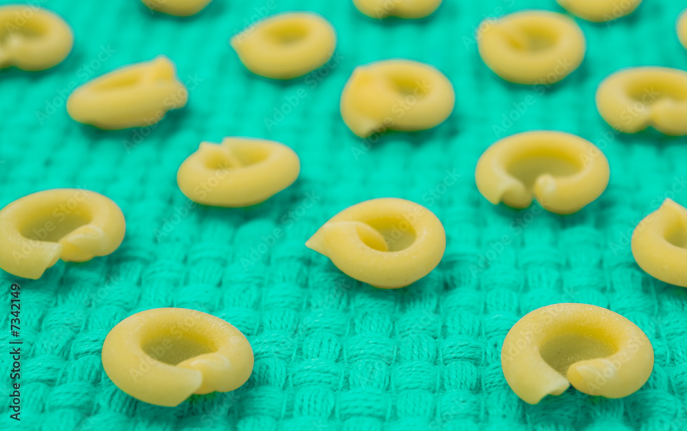 cappelletti pasta arrangement on colorful background